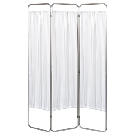 OMNIMED 3 Section Economy Privacy Screen with Vinyl Panels, White 153093-10